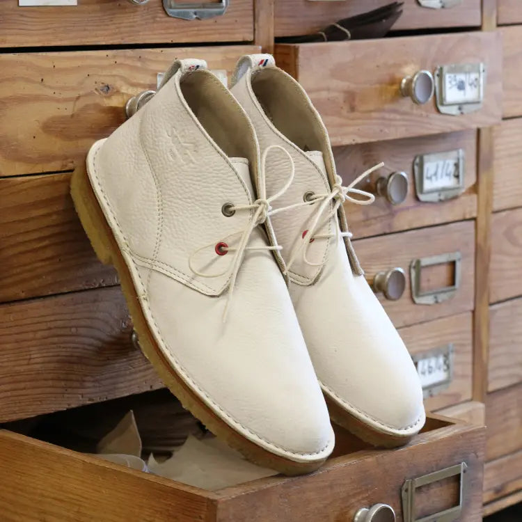 Chaussures boots homme nubuck blanc Desert Boots Falaise H (V2)