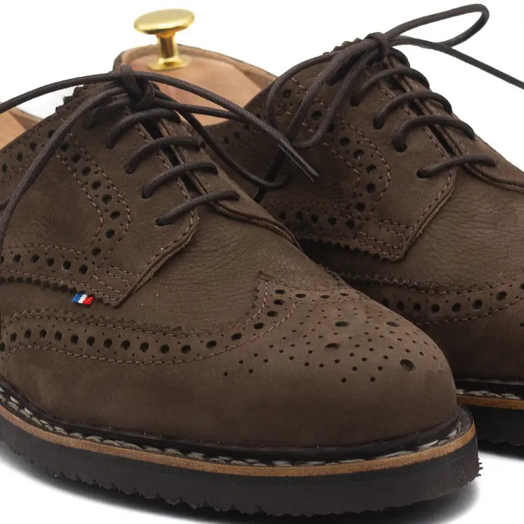 Chaussures de ville nubuck homme marron Birdie Ecorce