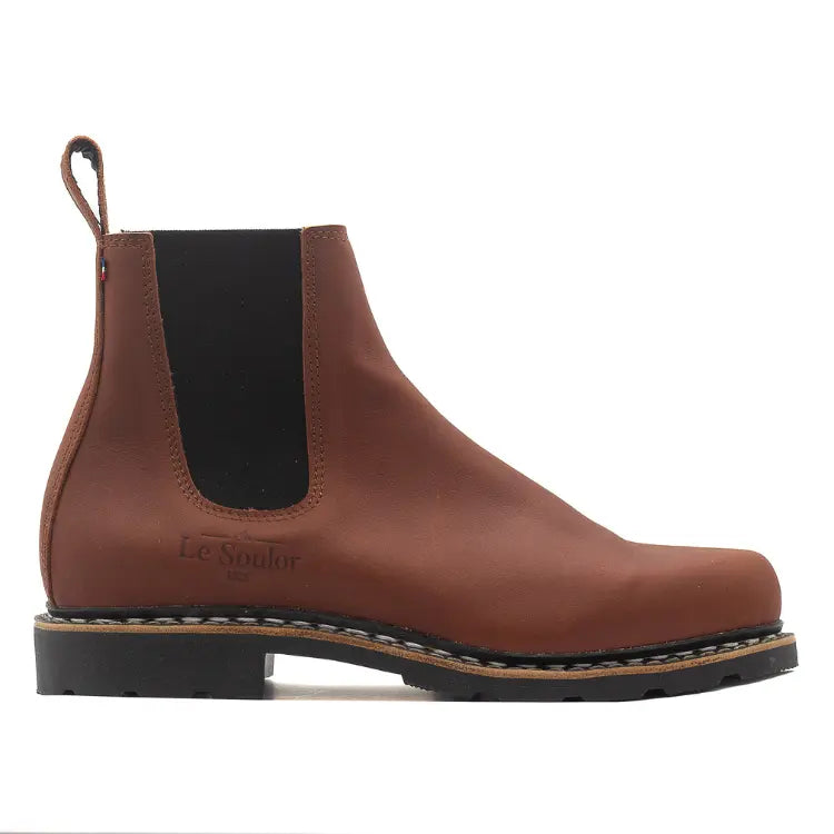 Chelsea boots homme cuir marron Villette Fauve H