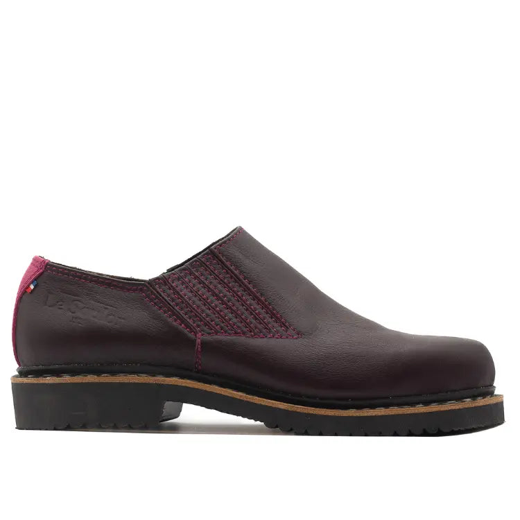 Chaussures basse cuir femme bordeaux Berguez Granata F