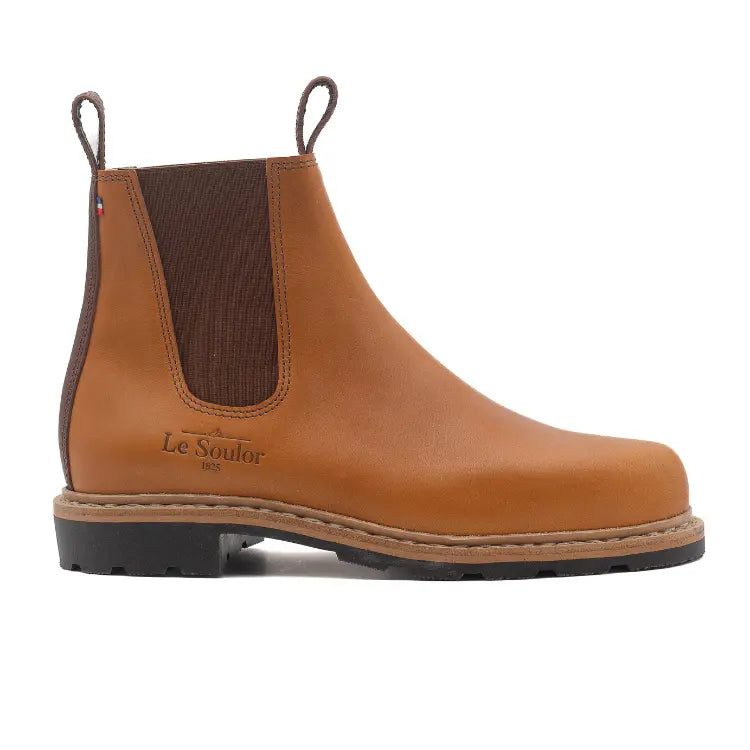 Chelsea boots homme cuir camel Villette Naturel H