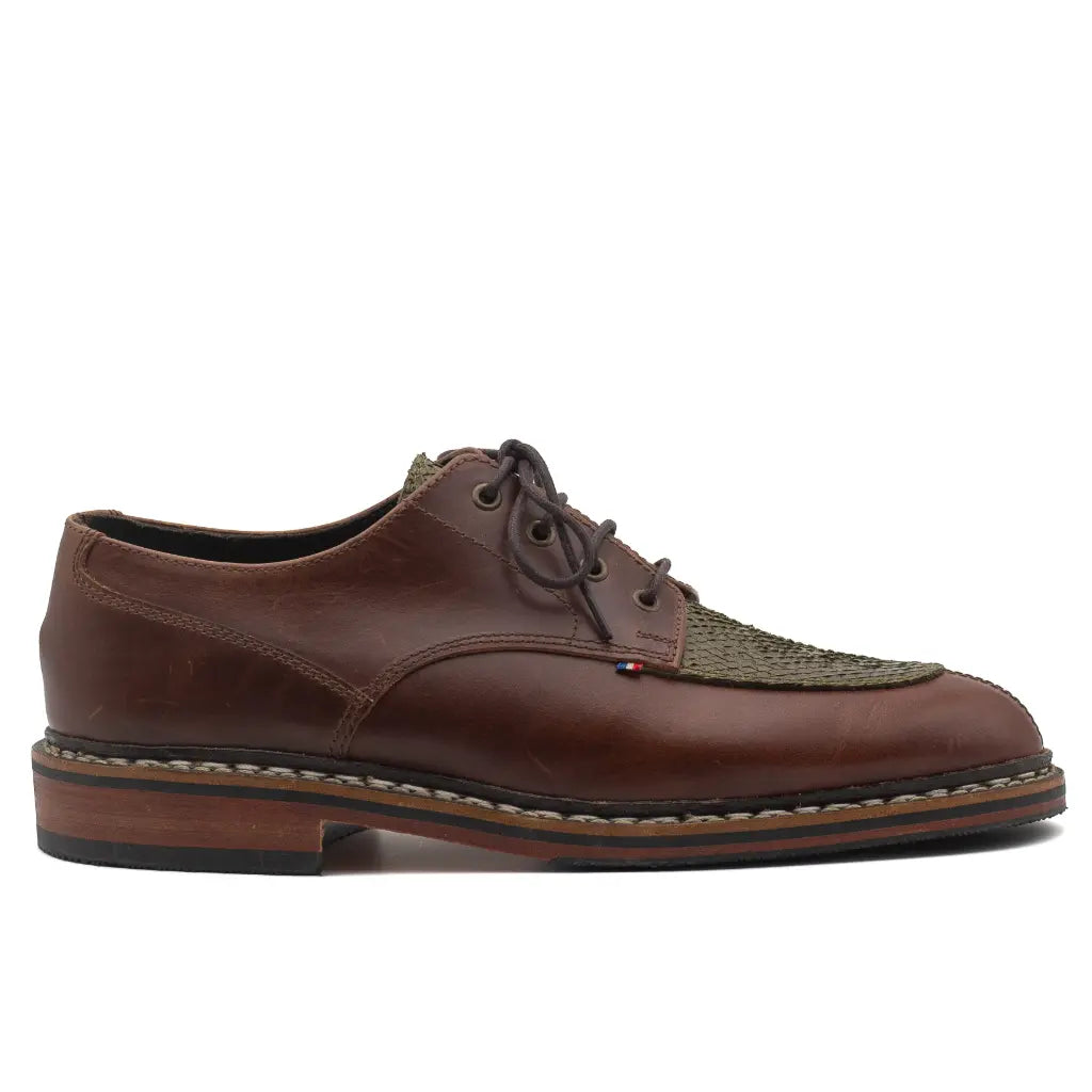 Chaussures de ville cuir homme marron Club Saumon Kaki