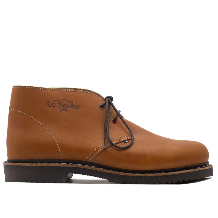 Chaussures boots homme cuir camel Ascain Naturel H